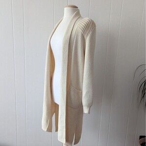 Alpaca Cream Colored Long Sweater Duster By Peruvian Link